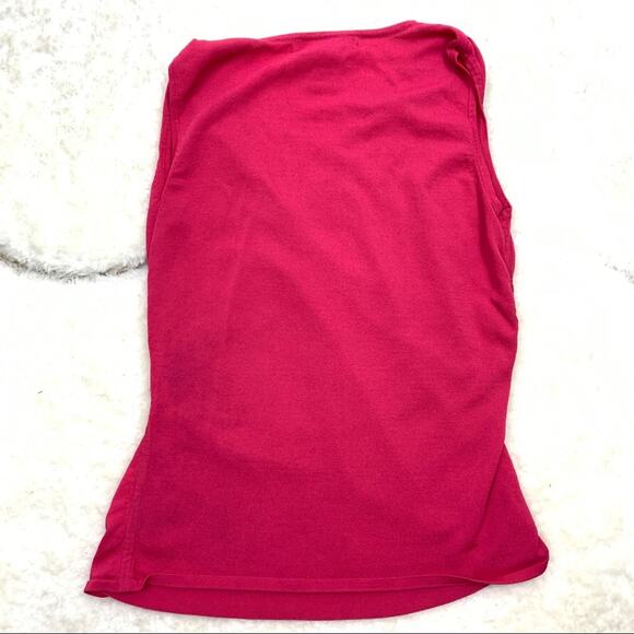 Geoffrey Beene Sport Hot Pink Sleeveless Crossover Wrap Top Small - Picture 4 of 7